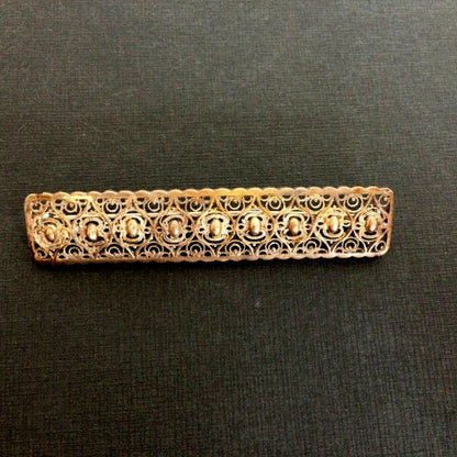 BROSCHE filigran 835H Silber versilber gepunzt gestempelt 6,4 cm