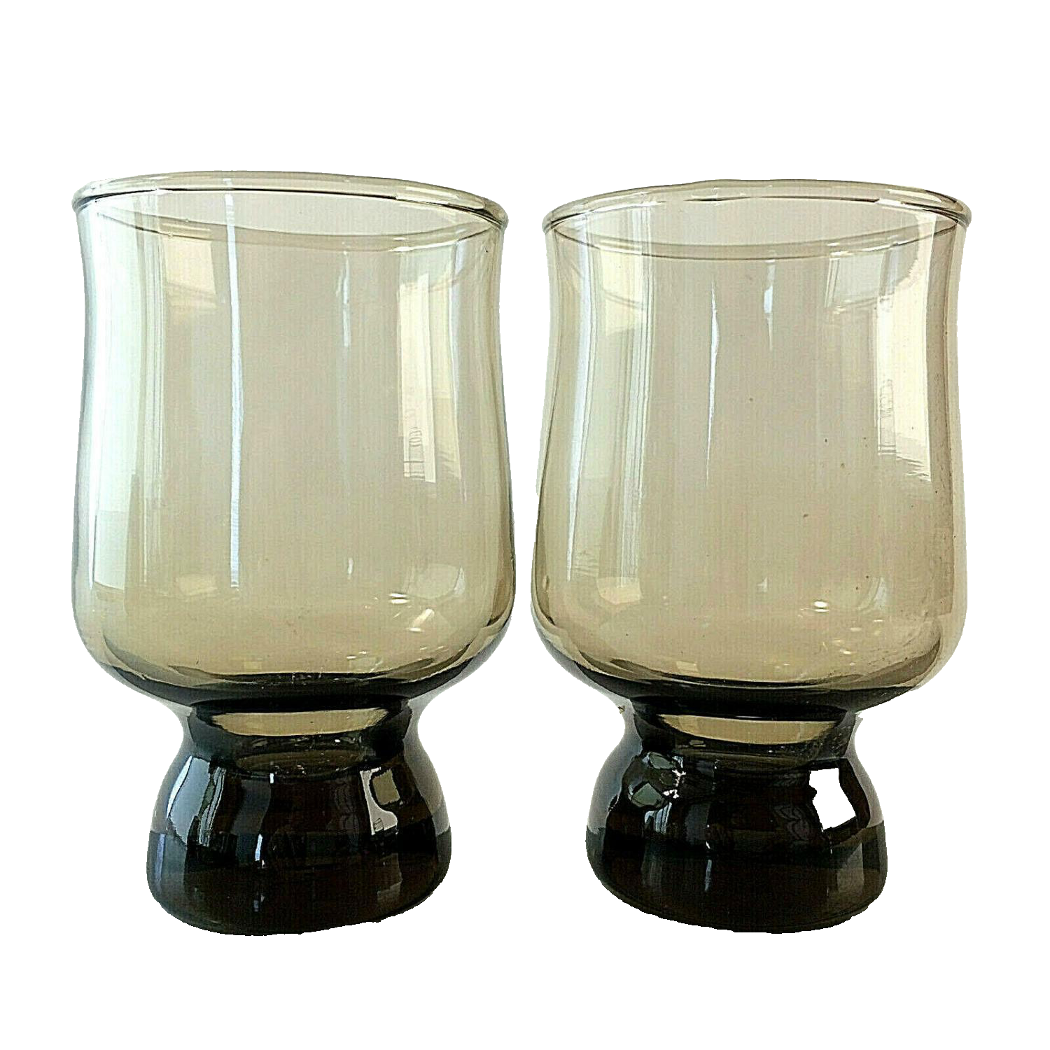 Wassergläser 2er SET  50er 60er Gläser 10 Rauchglas VINTAGE Glas