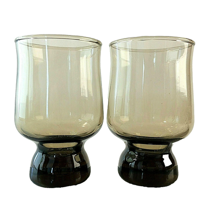 Wassergläser 2er SET  50er 60er Gläser 10 Rauchglas VINTAGE Glas