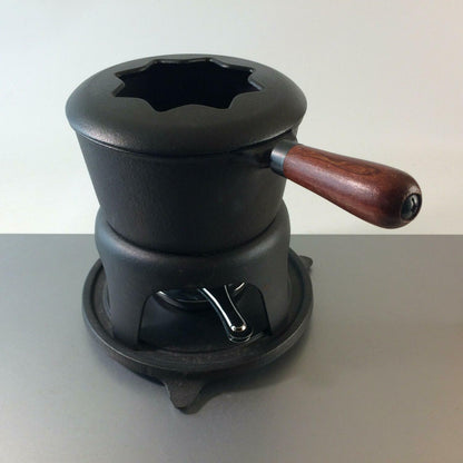 HP Käsefondue Topf Gusseisen mit Stövchen Eisen Metall Vintage FONDUE