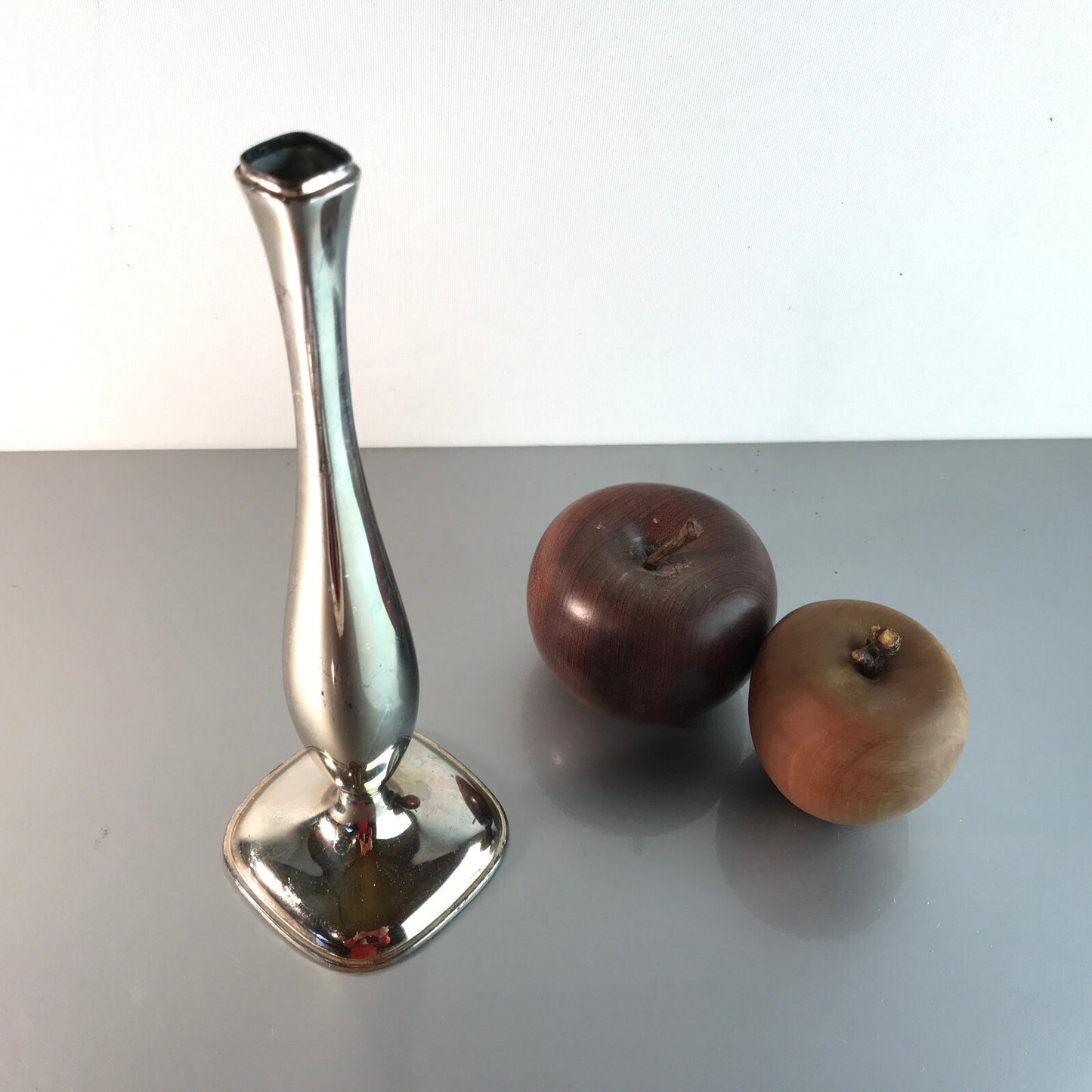 Vase Orchideenvase versilbert 22 cm Silberauflage 50er 60er  MID CENTURY