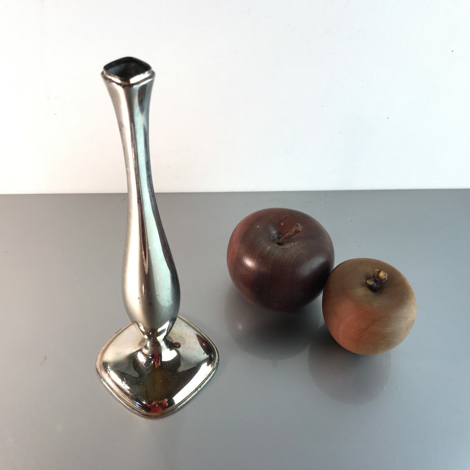 Vase Orchideenvase versilbert 22 cm Silberauflage 50er 60er  MID CENTURY
