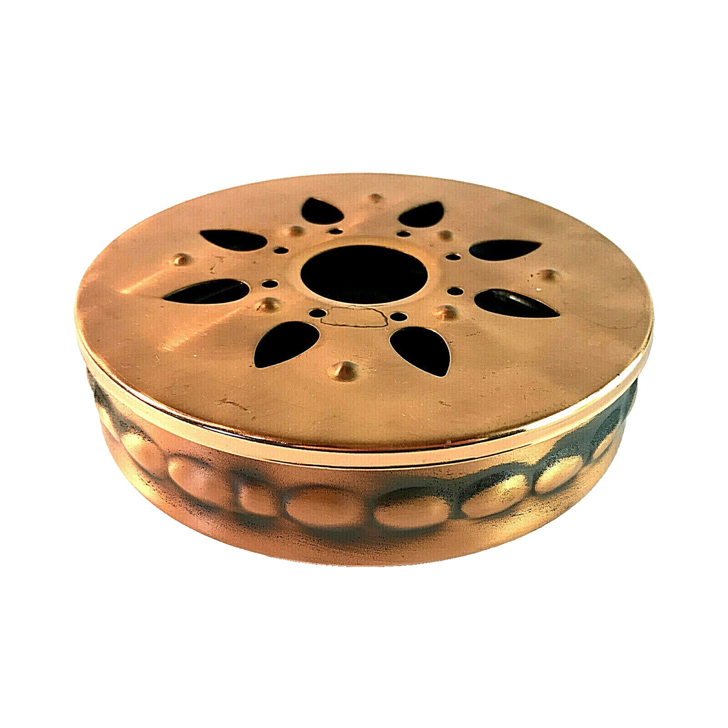 Stövchen Kupfer Vintage 50er 60er MID CENTURY Rechaud 14,5 cm Metall Deko