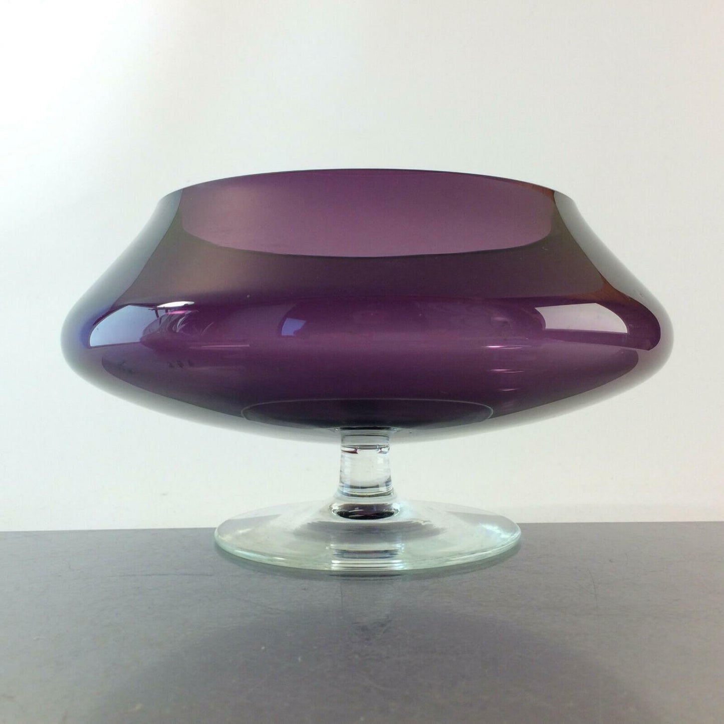 Aufsatz Glas VIOLETT lila 50er 60er Schale Schüssel Schale H 12 cm