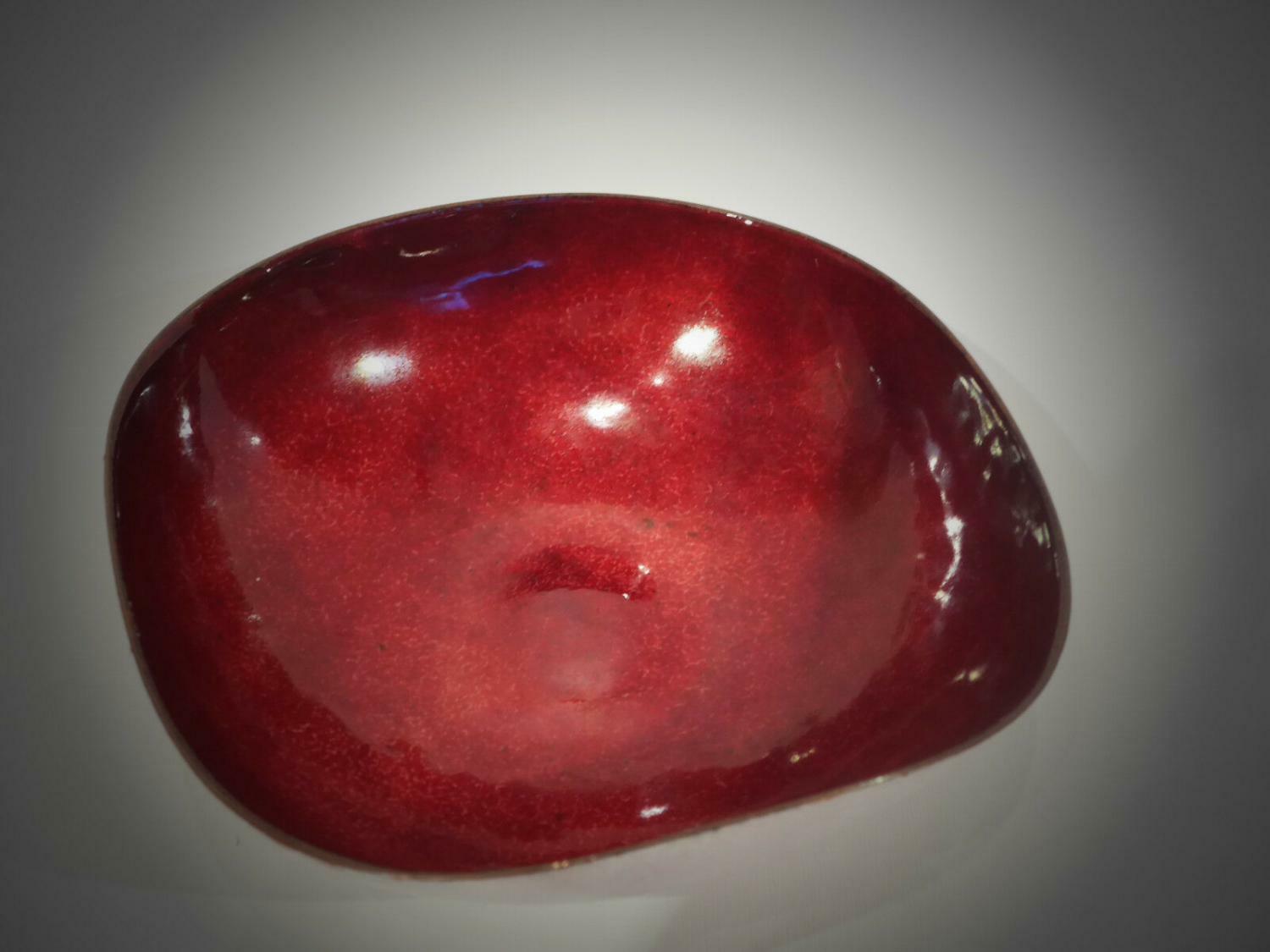 Emaille Gebäckschale 50er 60er emailliert D 17 cm rot