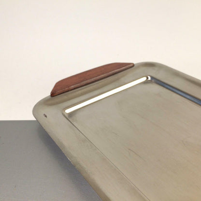 QUIST Edelstahl Platte 38,5 cm 6er 70er Teller Servierplatte Kuchenplatte