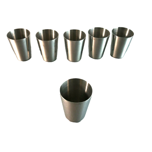 Becher Edelstahl Set 4,5 cm Trinkbecher 6 Stück  Schnapsbecher