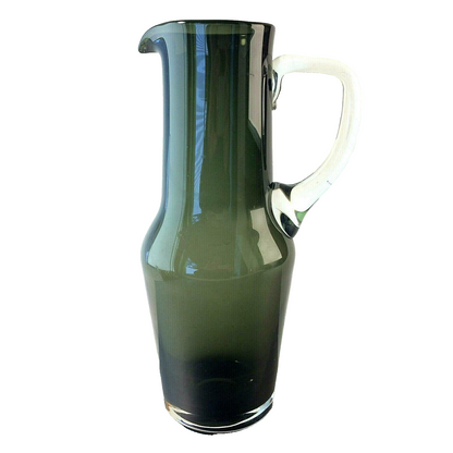 GRAL Glas Krug Kanne DÜRNAU grau Rauchglas 50er 60er MID CENTURY 27 cm 