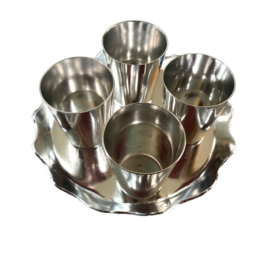 Untersetzer 50er 60er Vintage 11,5  cm Alu Unterteller Teller + Becher 4cm