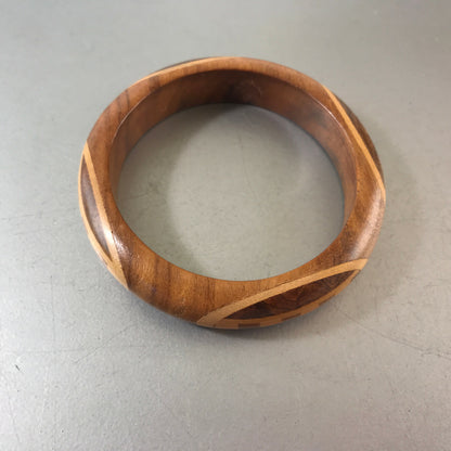 ARMREIF Holz mit innen 6,5 cm Vintage Intarsien Holzring Armring