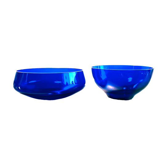 Schalen Schüssel Schälchen Glas 50er 60er blau Set 15/16 cm 50er 60er