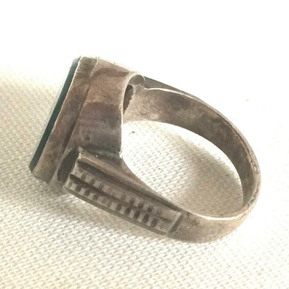 Silberring RING mit grünem Stein Edelstein punziert