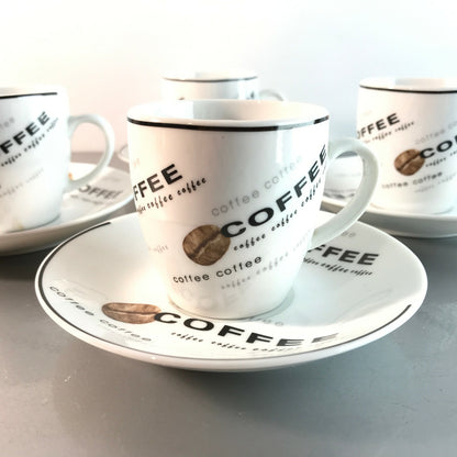 nana Espressotassne Tasse  mit Untertasse  bedruckt mit Bohnen