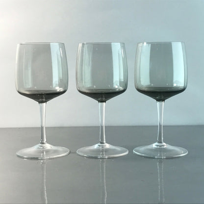 Vintage 3 er Set  RAUCHGLAS 11,5 cm Likörgläser Gläser Trinkgläser Glas