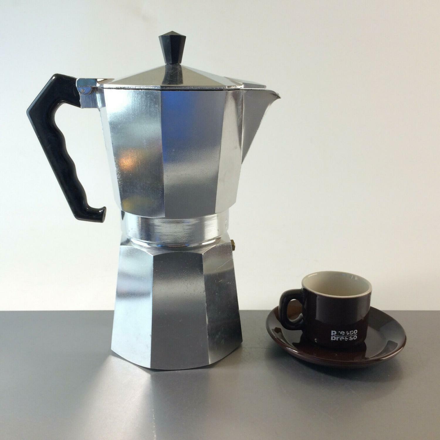 Espressokocher ALU 24 cm  Espressotasse Set