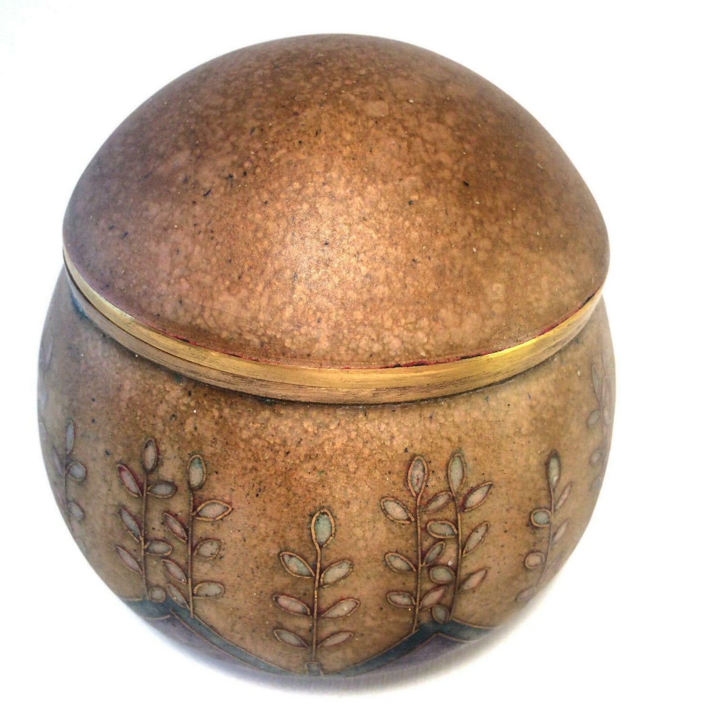 Käthe RUCKENBROD Deckeldose Dose Emaille 50er 60er Stegemaille Email 