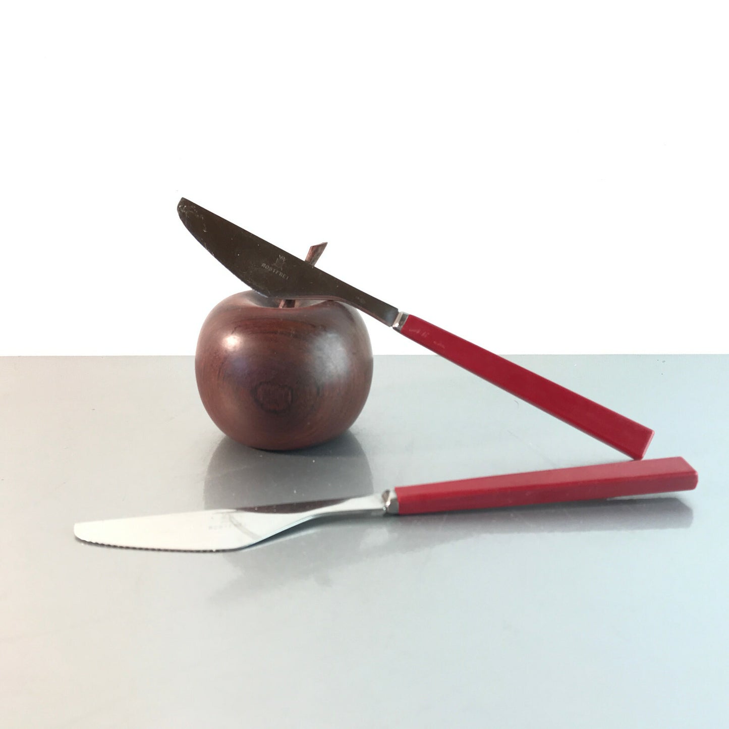 Vintage Messer rot rostfrei  50er 60er MID CENTURY 21 cm 2er Set