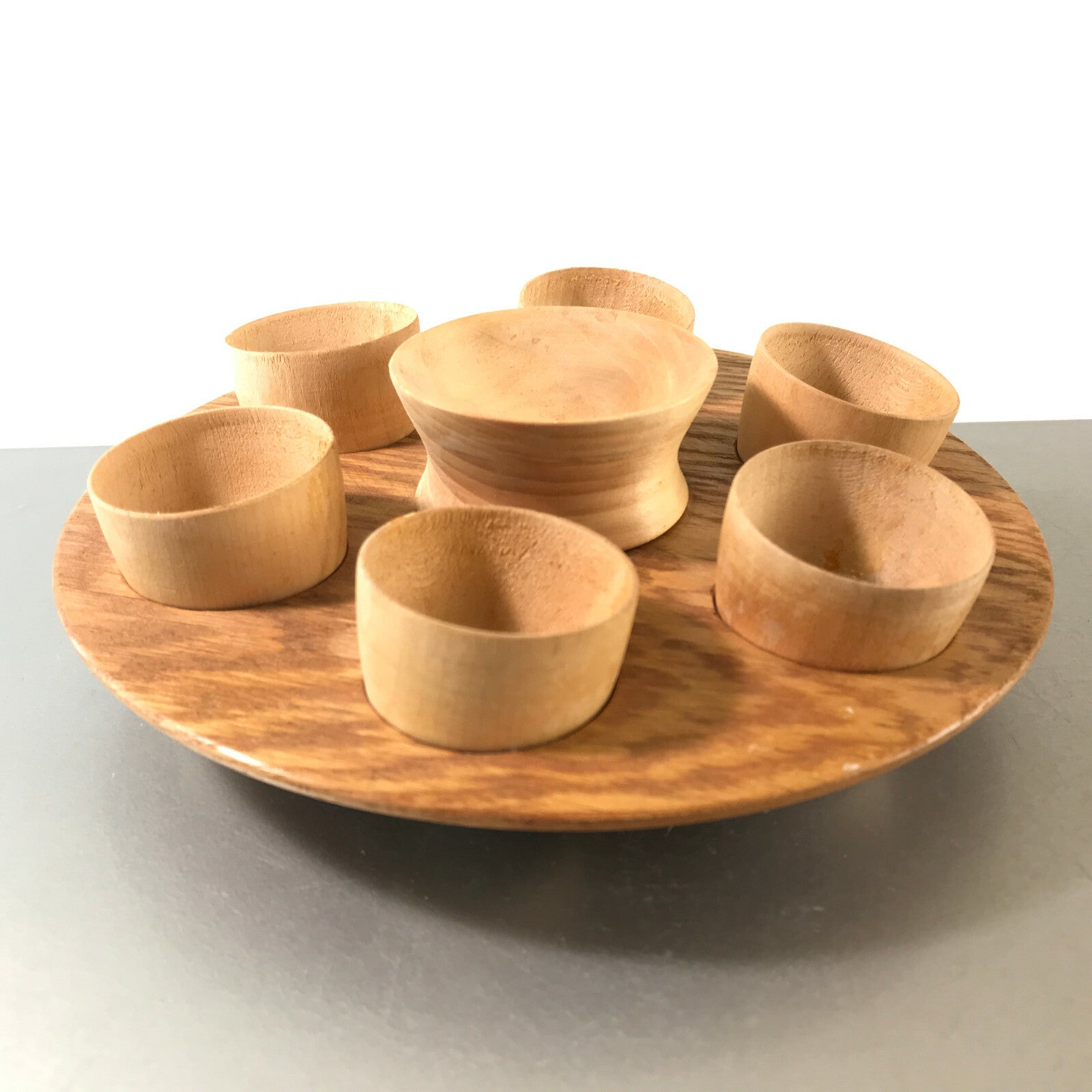 Dänner RÖHN Holz 60er 50er MID CENTURY Ständer mit Becher Schnapsbecher
