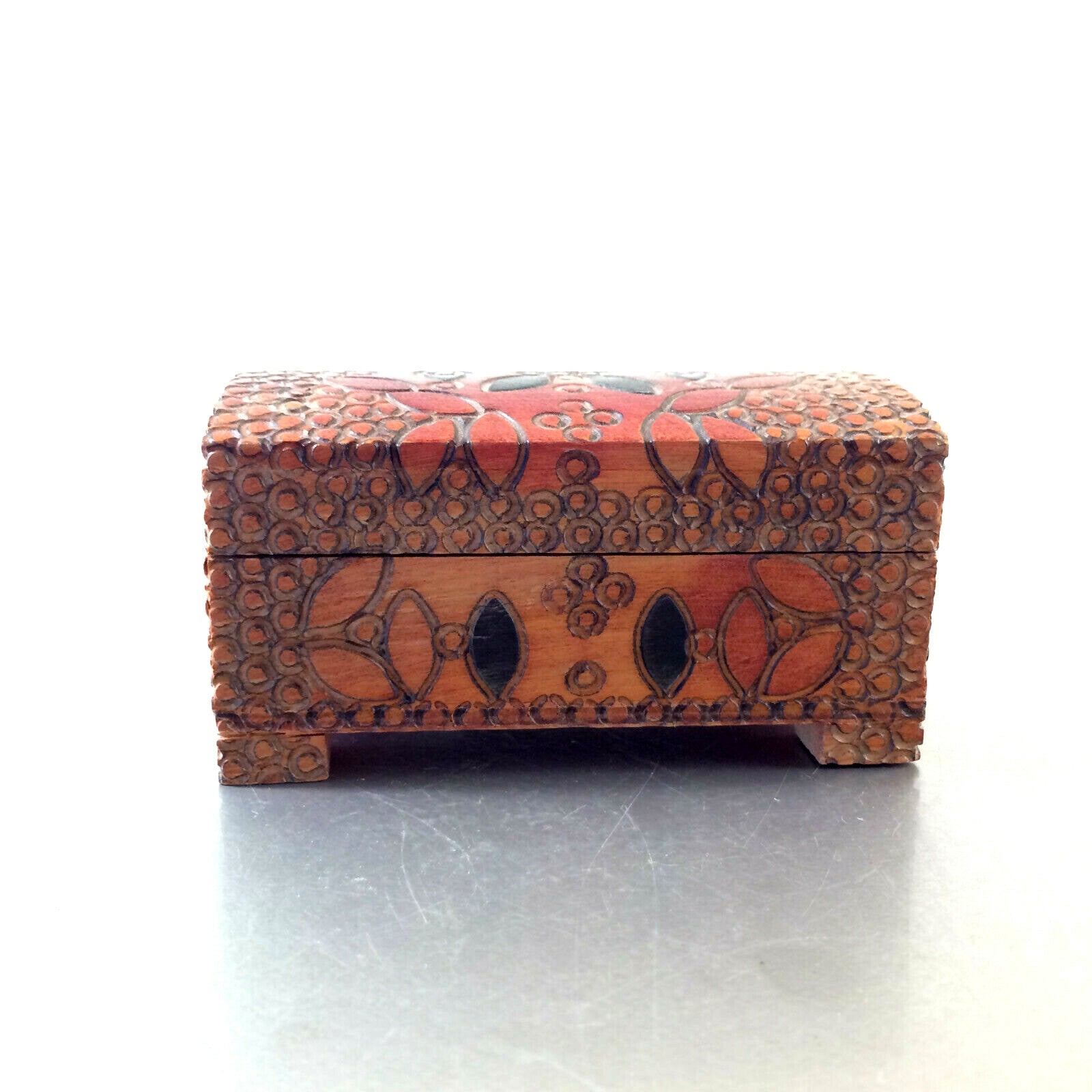 MID CENTURY Holz Dose 50er 60er Schale Deckel Deckeldose Truhe