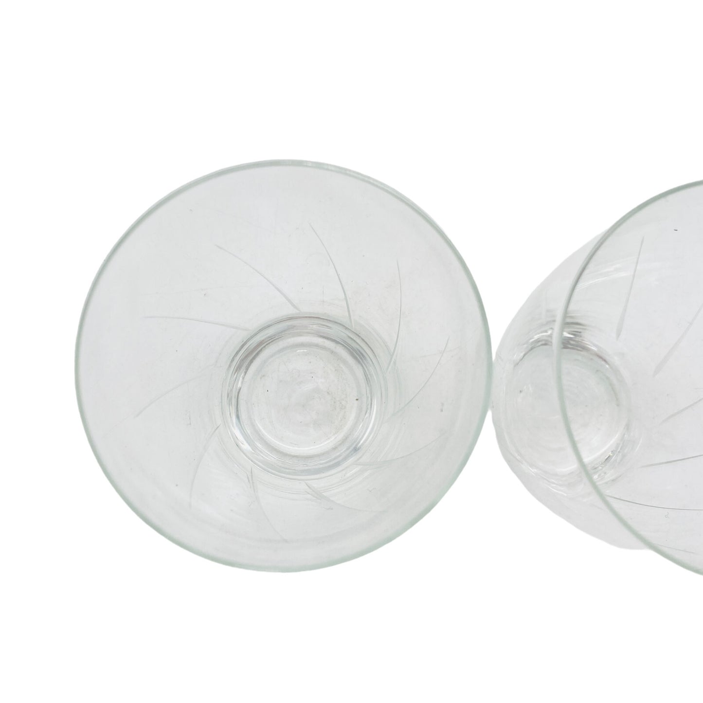 Wassergläser 105 cm - 2 er Set - beschliffen Rillen 50er 60er Gläser Glas