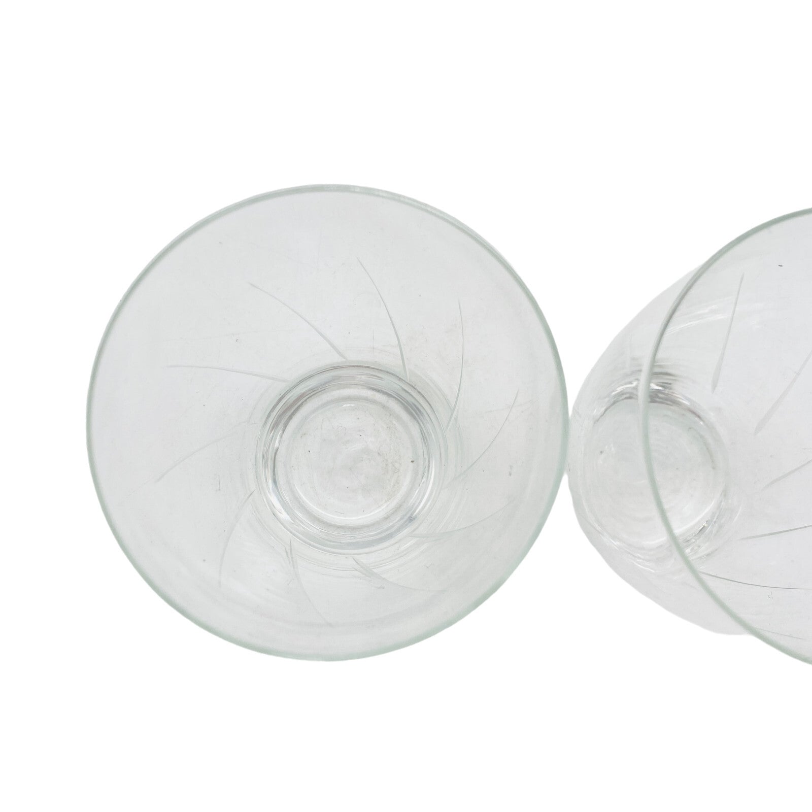Wassergläser 105 cm - 2 er Set - beschliffen Rillen 50er 60er Gläser Glas