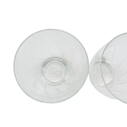 Wassergläser 105 cm - 2 er Set - beschliffen Rillen 50er 60er Gläser Glas
