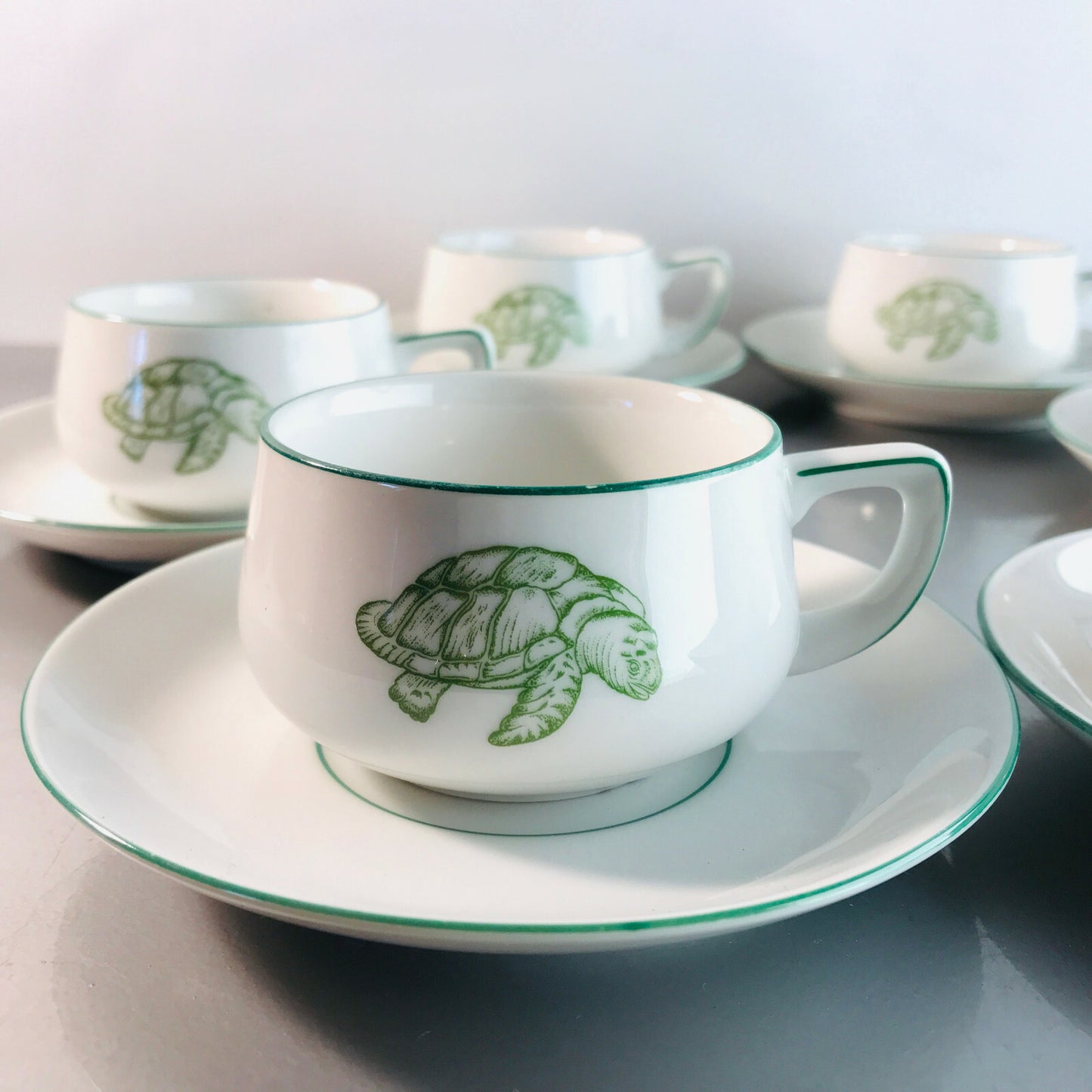 Rosenthal Espressotassen Suppentassen 6er Set Schildkröte grün Tassen