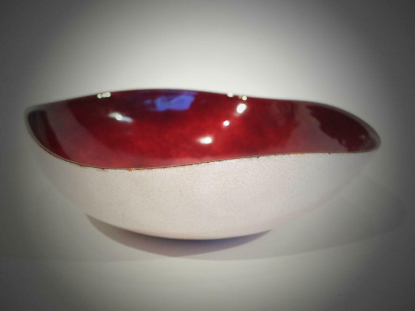Emaille Gebäckschale 50er 60er emailliert D 17 cm rot