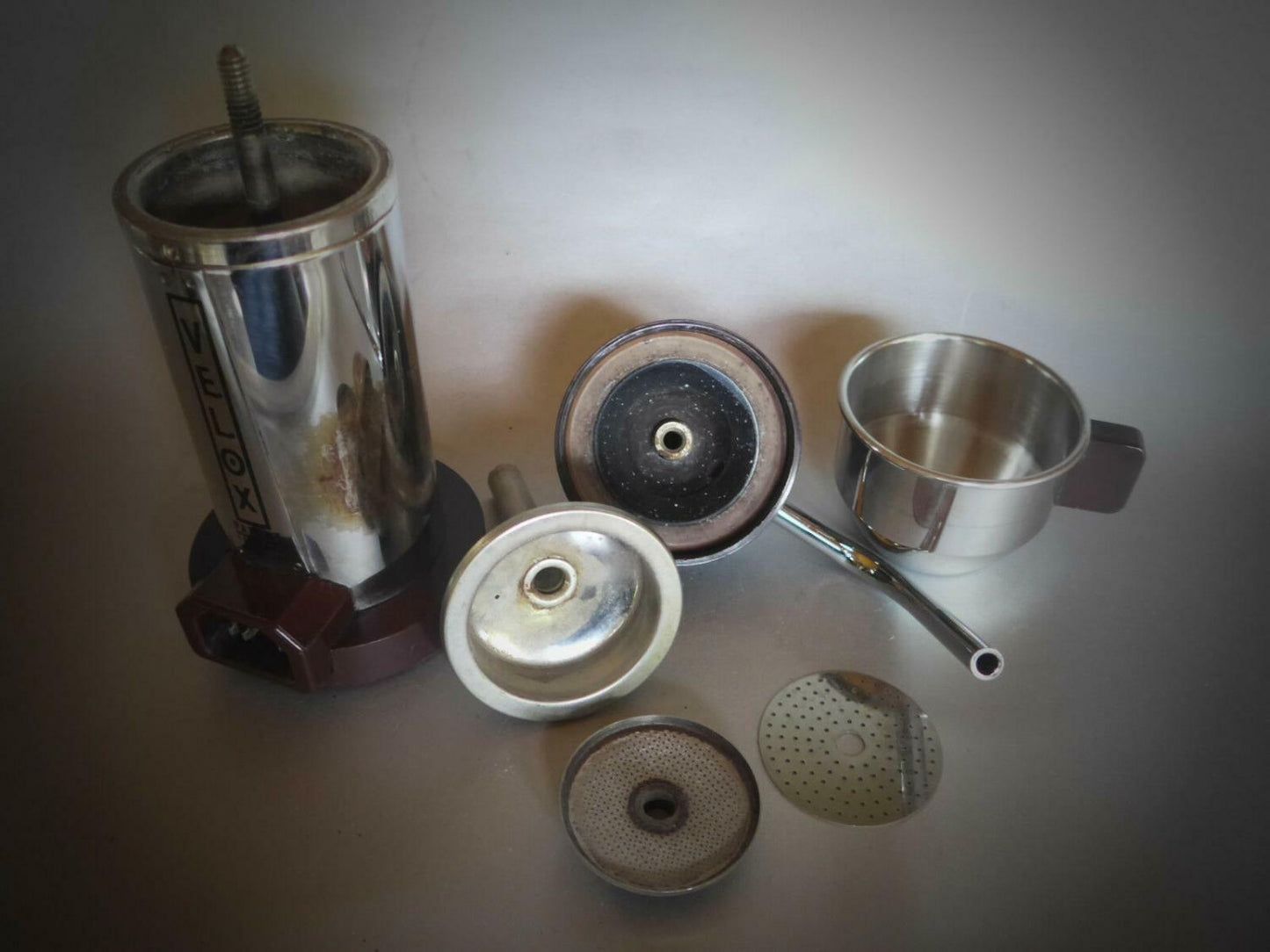 Velox Ferrara PATENT Espressokocher braun elektr. 2 Tassen 70er Italy
