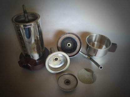 Velox Ferrara PATENT Espressokocher braun elektr. 2 Tassen 70er Italy