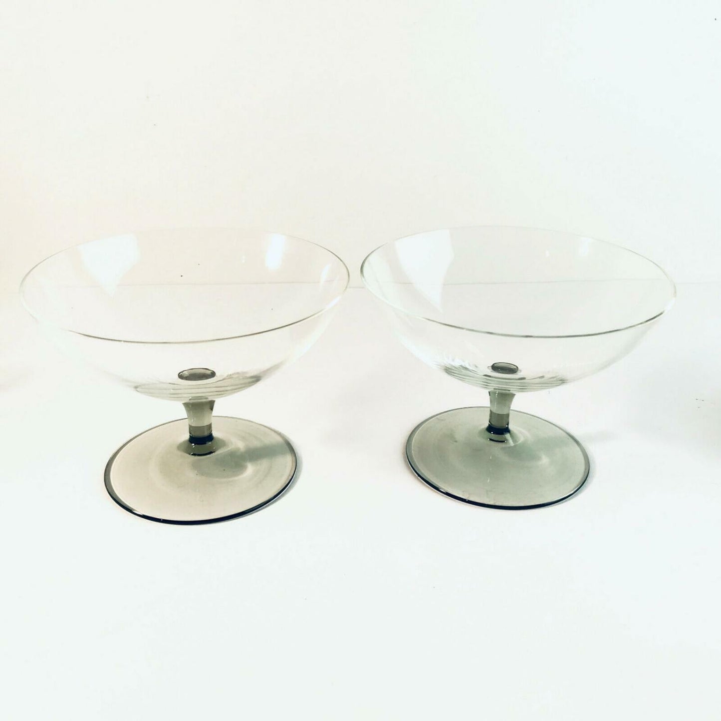RAUCHGLAS 50er 60er Schüssel Schälchen Schale MID CENTURY 2er Set  D 11,3