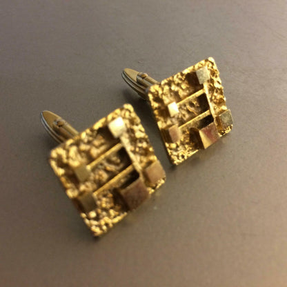 MANSCHETTENKNÖPFE 50er 60er 70er Manschetten Gold farben
