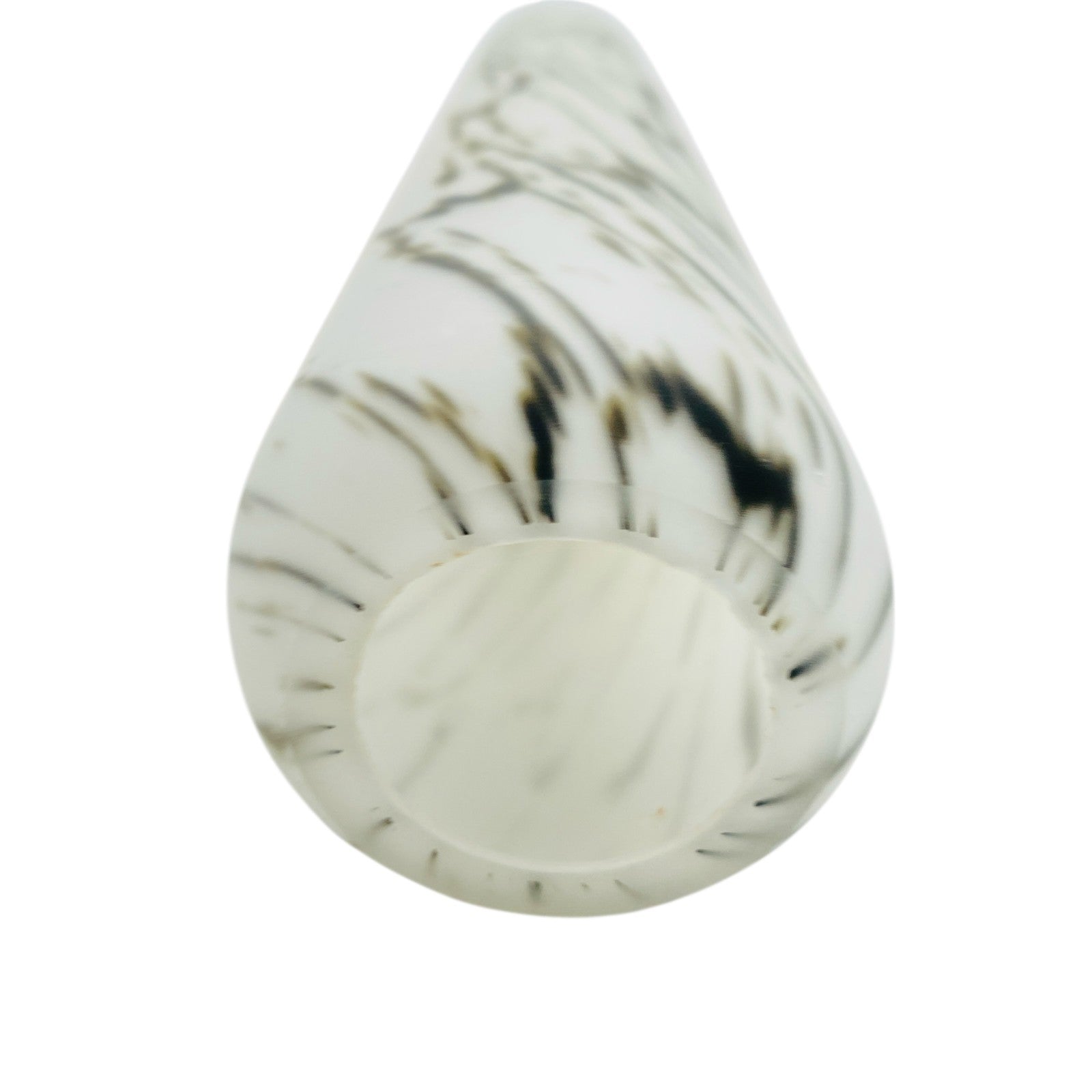 Satinierte Vase matt weiß grau 26 cm natürliches Dekor Vintage Glas