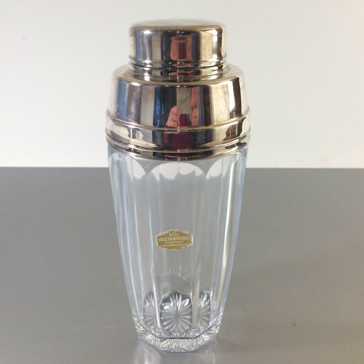 SHAKER Cocktailshaker Glas H 20,5 cm Pressglas 60er 70er