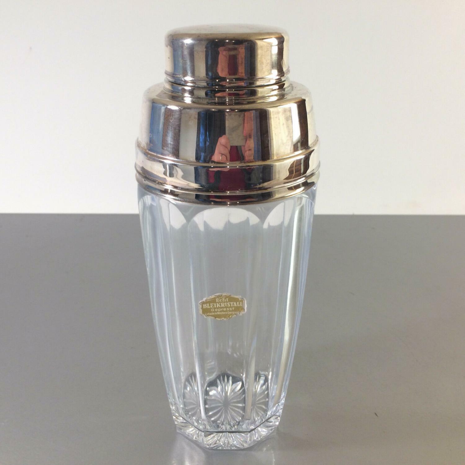 SHAKER Cocktailshaker Glas H 20,5 cm Pressglas 60er 70er