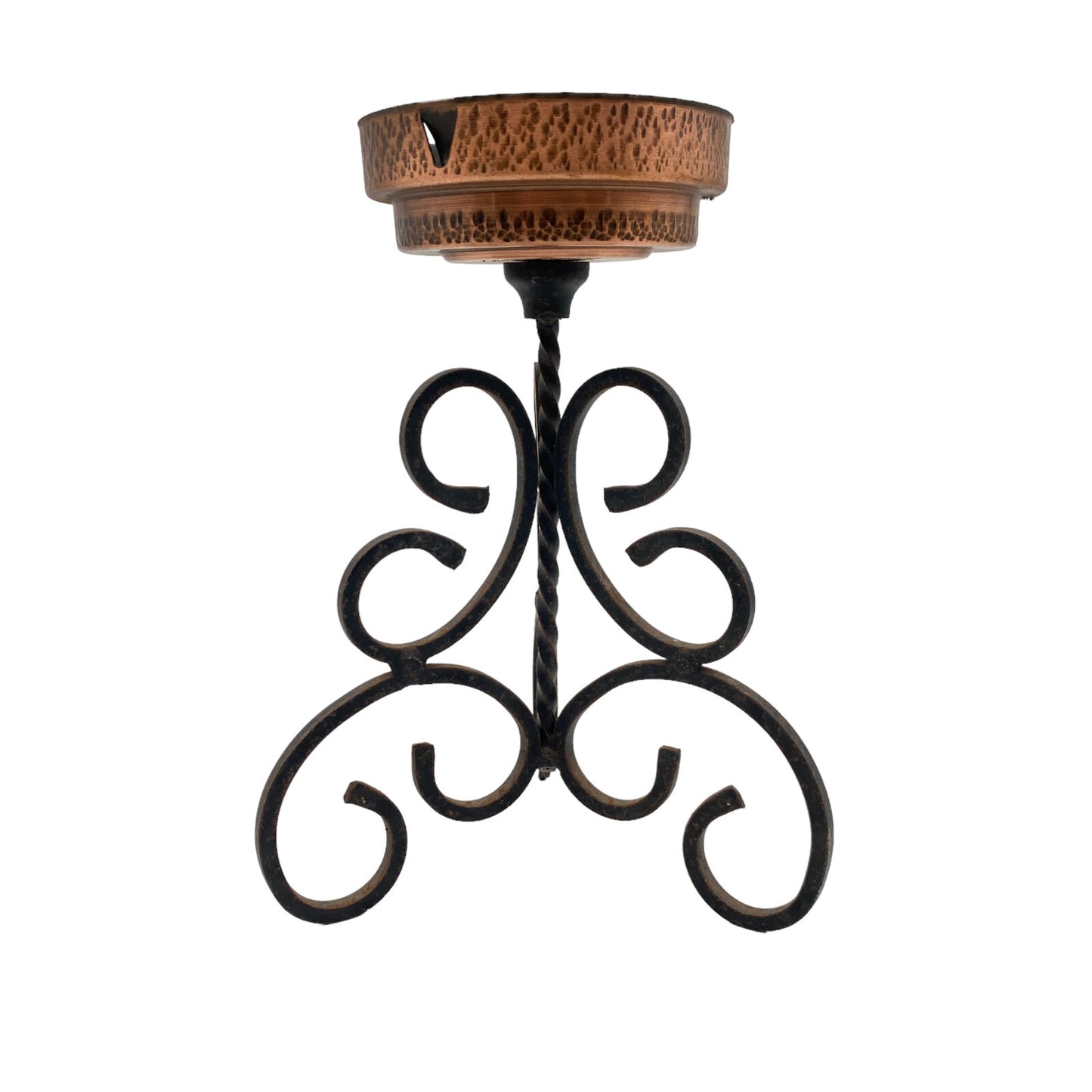 Kerzenhalter Windlicht Kupfer H 22cm Kerzenständer f. Stumpenkerzen 70er D 10 cm