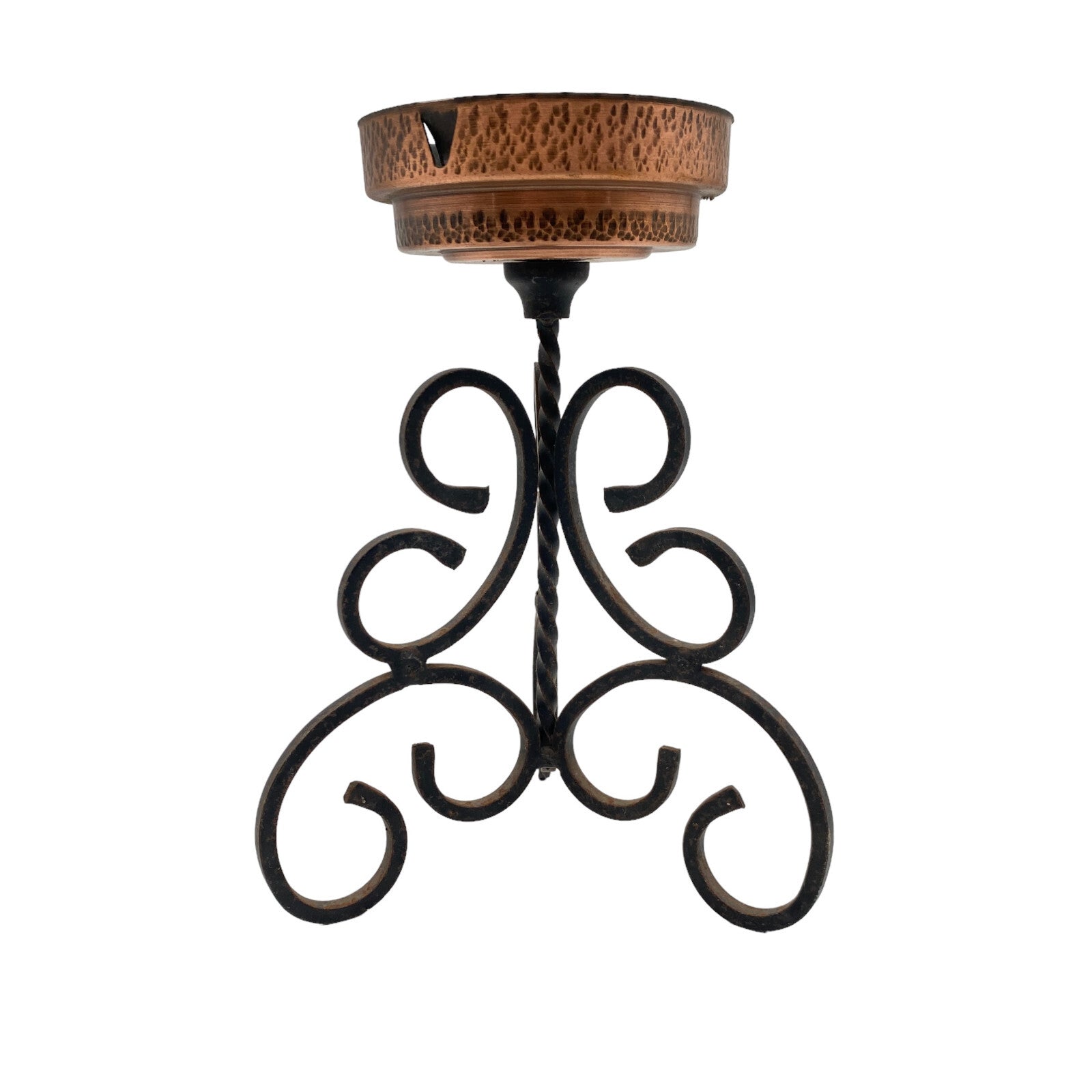 Kerzenhalter Windlicht Kupfer H 22cm Kerzenständer f. Stumpenkerzen 70er D 10 cm