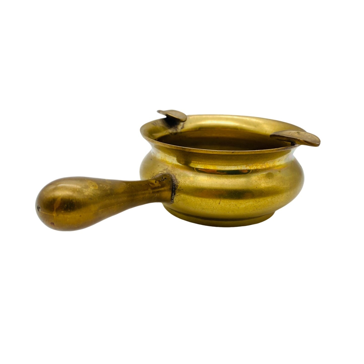 Messing Ascher MID CENTURY Vintage 60er 70er D 9 cm L 15,5 cm Aschenbecher
