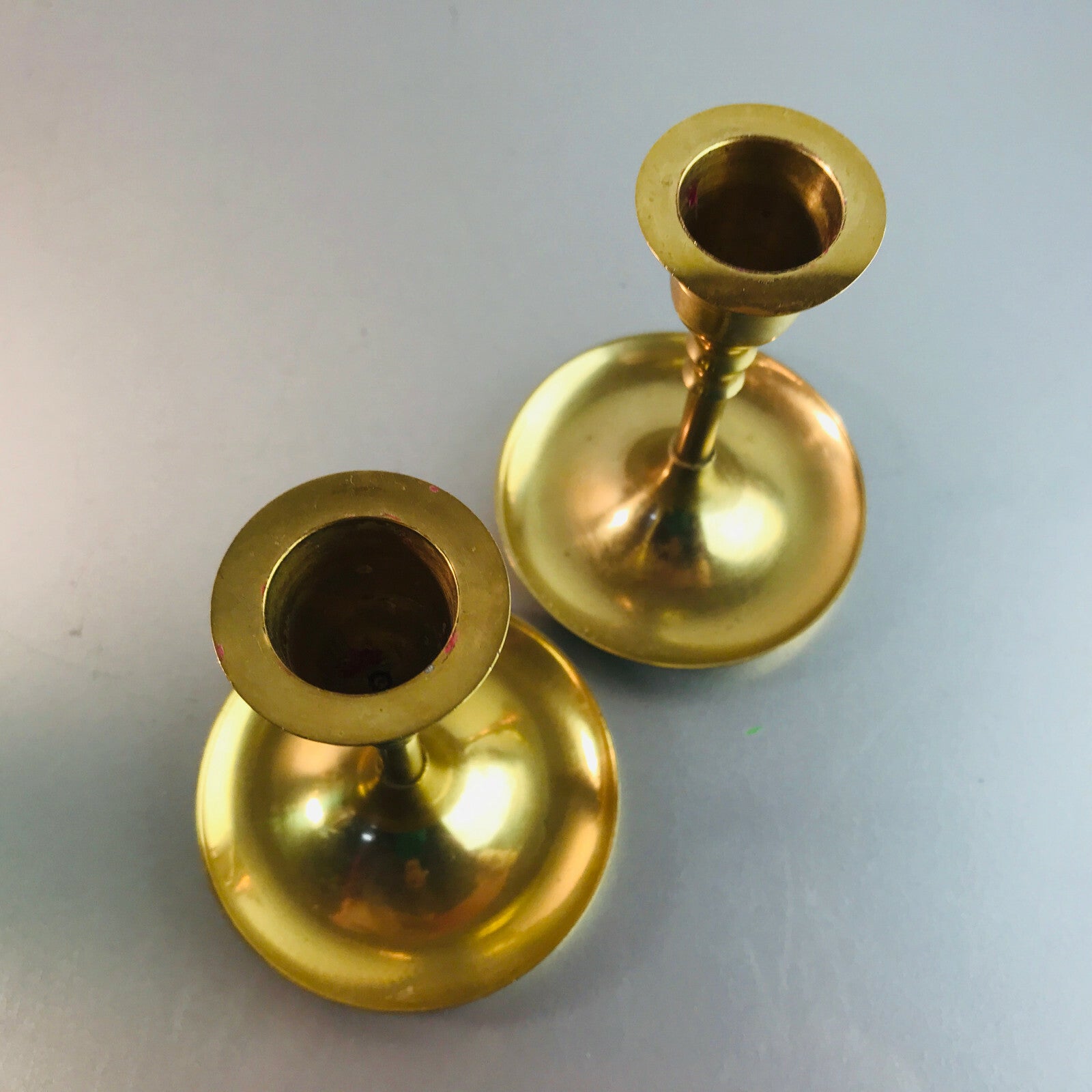 Kerzenhalter MESSING Kerzenständer 60er 50er Tafelkerzen H 10  cm  Set