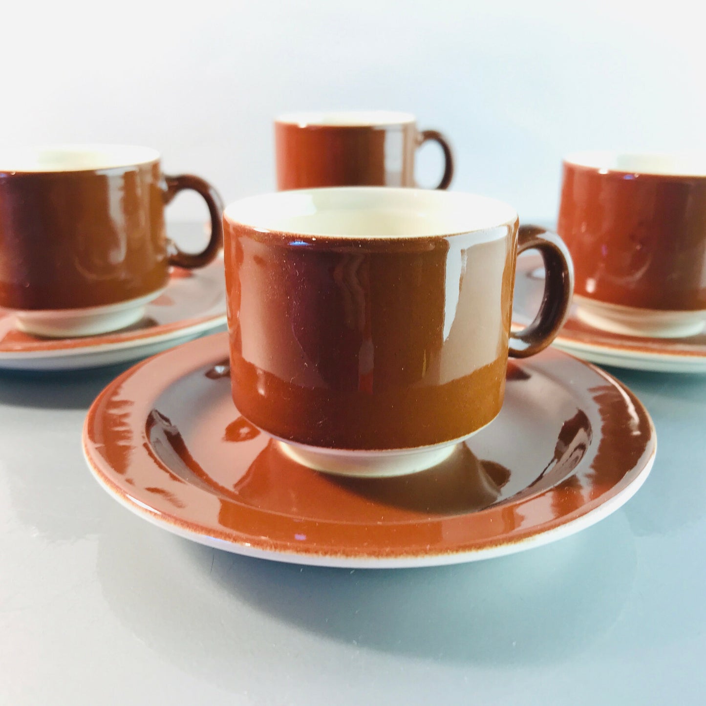 Espressotassen BRAUN Tassen 4 er Set stapelbar Vintage 60er