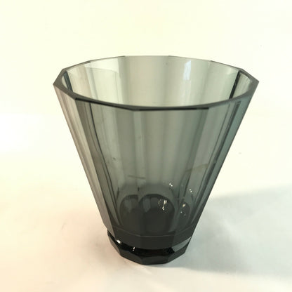 Vase Glas Rauchglas 12 cm 20er 30er Art Déco Facetten