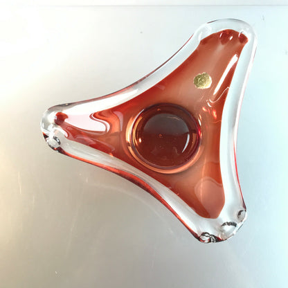 SCHALE Glas rot Schweden D 15 cm (19) 60er 70er Vintage Glas