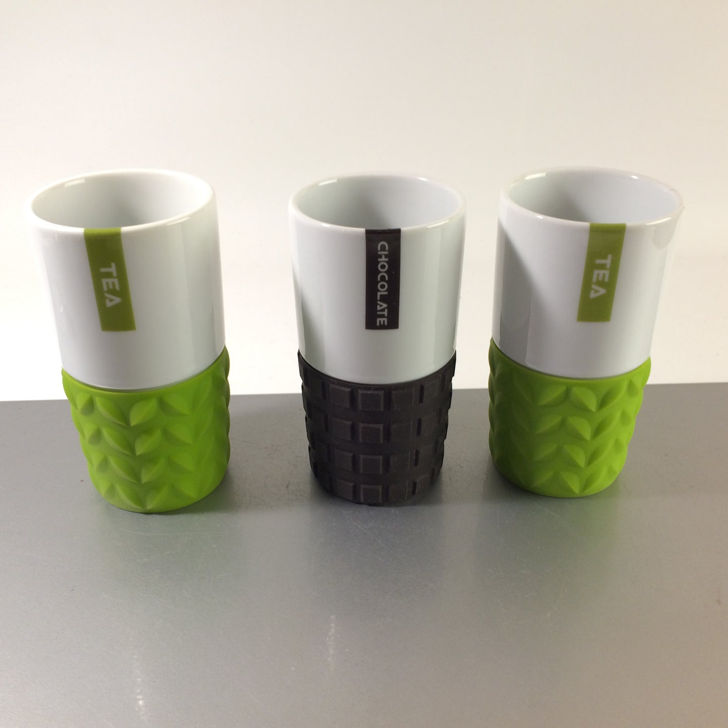 spizy DENMARK 3er Set Becher Tea Tee & Chocolate mit Silikonhülle 12,5 cm