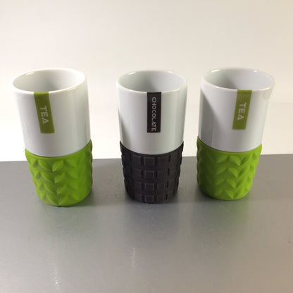 spizy DENMARK 3er Set Becher Tea Tee & Chocolate mit Silikonhülle 12,5 cm