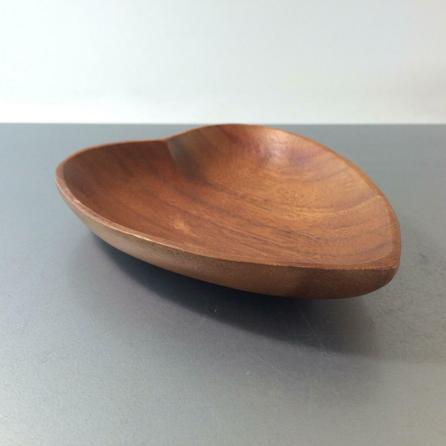 MID CENTURY Holzschale Schale Holz ca 15 cm HERZ 50er 60er 