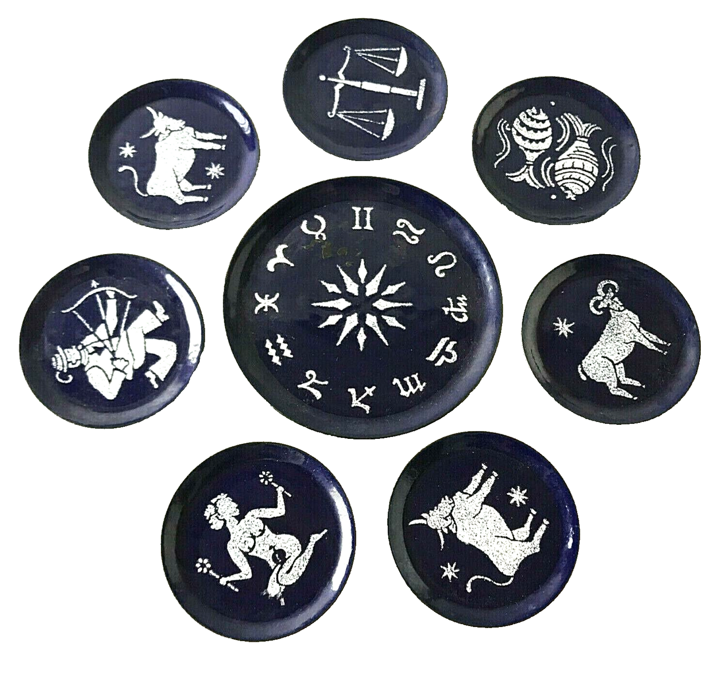 Untersetzer für Gläser 50er 60er D 7,8 cm Emaille emailliert Teller Set