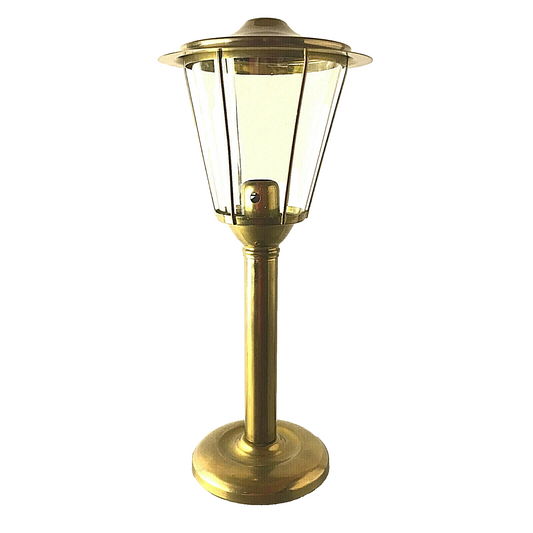 Vintage Kerzenhalter Windlicht Messing Glas Schirm H 33 cm Kerzenständer