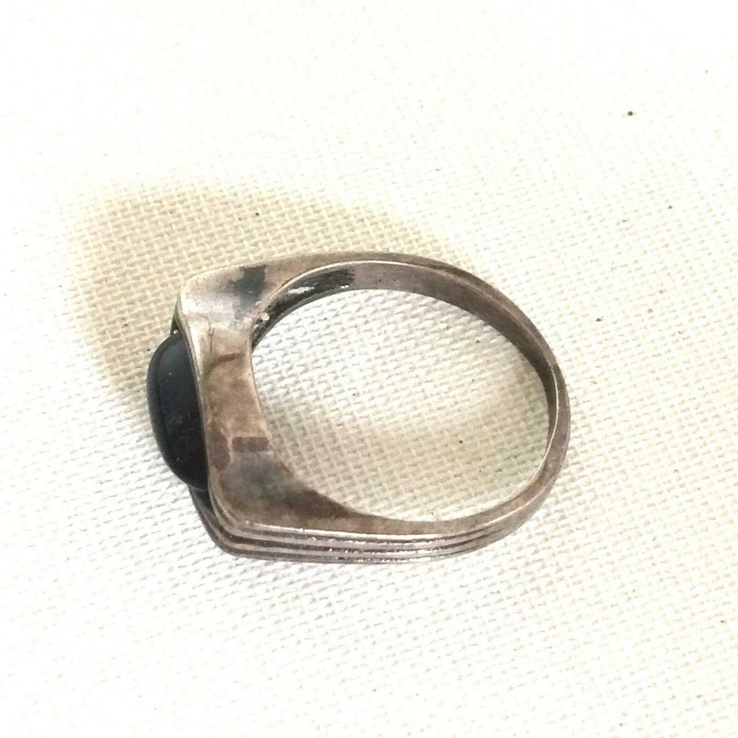 Silberring RING mit schwarzem Stein Edelstein  Schmuck Ring Vintage 60er 70er