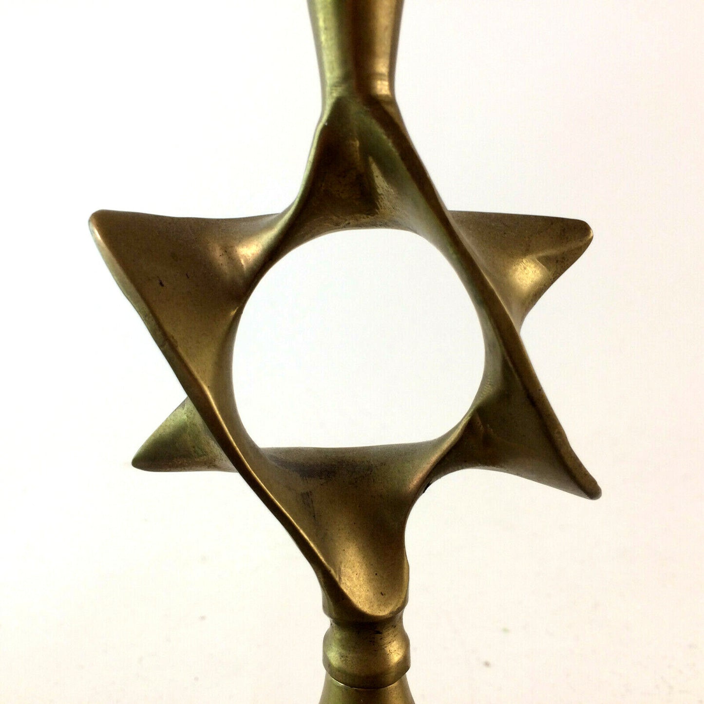 Messing Kerzenhalter 50er 60er Kerzenständer Vintage 18,5 cm Stern 