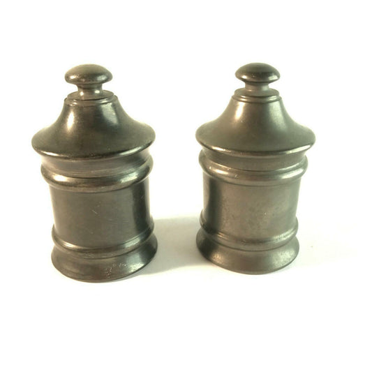 ZINN Dosen Zinndose 2er Set Deckeldosen 50er 60er Vintage H 8 cm